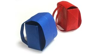 Cách gấp, xếp cái cặp sách bằng giấy origami - Video hướng dẫn