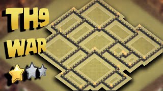 Town Hall 9 New War Base Anti First Hit + Proof Replays (TH9 Anti 3 Star) Update 2016