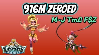 Lords Mobile - 916m Might with 24m Troops Zeroed!
