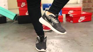 Women's Nike Rosherun Winter Black - White On-feet Video at Exclucity
