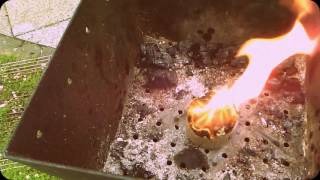 Brenntest des 1 wöchigen Briketts