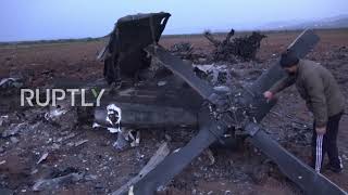 Syria: Remains of burned-out US helicopter spotted in Afrin after raid on IS leader