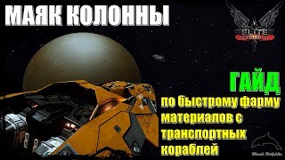Elite: Dangerous - Маяк колонны: гайд по быстрому фарму материалов с транспортных кораблей.