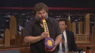Jack Black plays A Cruel Angel Thesis on saxaboom live