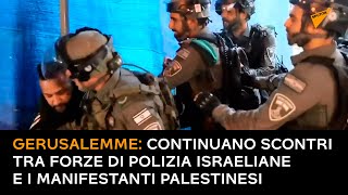 Gerusalemme: continuano scontri tra forze di polizia israeliane e i manifestanti palestinesi