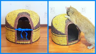 Торжественное заселение кота в дом из газет! + советы по плетению котодома!