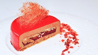 Шоколадный муссовый торт с зеркальной глазурью / Chocolate Mousse Cake with Mirror Glaze