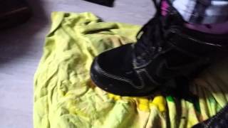 Painting/trample shirt and underware with my heels