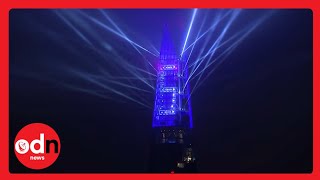Light display at The Shard marks start of 2022 in London