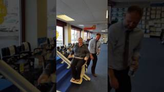 Funny fat women breaks Stair lift! (Must watch & listen!)