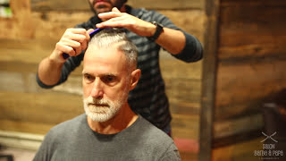 Haircut for Older Senior Men and Gentleman | Undercut Hairstyle & Beard Trim 2017