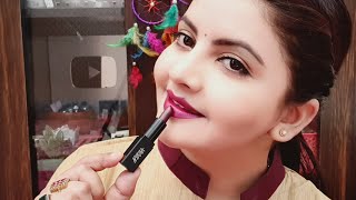 Nykaa so matte mini lipstick sugar plum Martini 15M lip swatch | wine shade mini lipsticks |  RARA