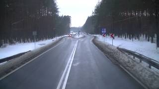 Grodziec, Ozimek in Polen  mit LKW unterwegs  Winter  Truck