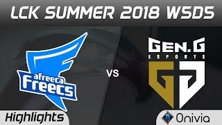 AFS vs GEN Highlights Game 1 LCK Summer 2018 W5D6 Afreeca Freecs vs Gen G Esports by Onivia