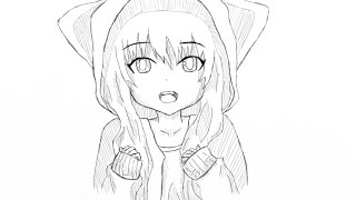 рисуем аниме девушку / fast draw anime girl (3)
