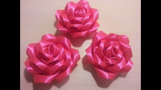 розы из атласной ленты.Kanzashi\bloemen gemaakt van satijnen lint decoratie şerit çiçekler