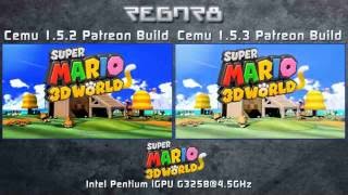 Cemu 1.5.3 VS 1.5.2 Super Mario 3D World Comparison on iGPU Intro#1/4