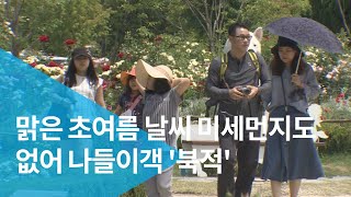 맑은 초여름 날씨 미세먼지도 없어 나들이객 '북적'
