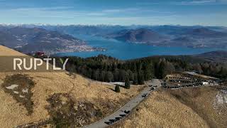 Italy: Drone footage captures Alps with lack of snow at start of new year