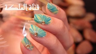 المناكير الرخامي - الوردة | Flower Water Marble