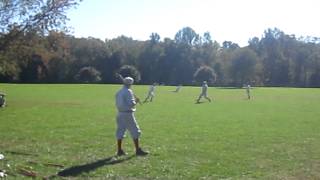 10/13/12 - Flemington base hit vs Hoboken Nine - Heritage Park, Allentown, NJ