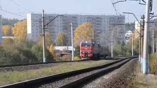 Электровоз ЭП2К-234 с вагоном-рельсосмазывателем