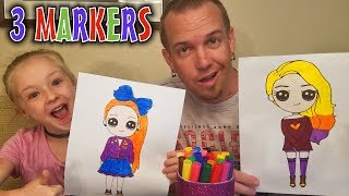 3 Marker Challenge JoJo Siwa vs Wengie!!! YouTubers Edition #4