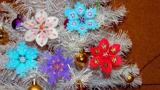 Снежинки из фетра 6 шаблонов