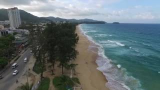 Aerial video shooting of Karon Beach, Phuket, Thailand