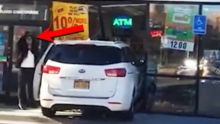 Karen "Accidentally" Wrecks Into Gas Station