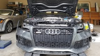 Rebuilding a Salvage Audi RS7: Fitting the Bumper, Finding Suspension Damage