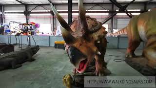 Animatronic dinosaur touch-based mechanical dinosaur