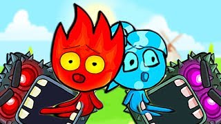 ОГОНЬ И ВОДА ПРОТИВ ЗОМБИ НОВЫЙ КРАСНЫЙ ШАРИК мультик игра про ШАР RED BALL 4 Volume 5 INTO THE CAVE