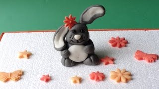 Фигурки из мастики для торта.  Лепим зайчика