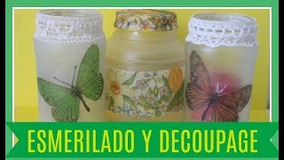 Esmerilado sobre plástico y con decoupage - Técnicas decorativas - DIY - Tutorial - Reciclado