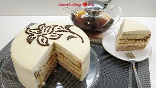 Домашний торт "Пища Богов" - бисквит, орехи, безе и заварной крем | LoveCookingRu