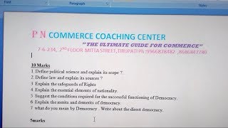 Civics Ist year Intermediate important questions