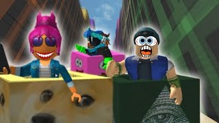 LETS RACE DOWN A SLIDE! Ride a giant slide in a box | ROBLOX GAMEPLAY