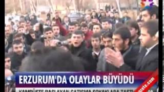 Erzurum'da öğrenci kavgası sokağa taştı. Ülkücülerle PKK yandaşları kavgası