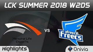 HLE vs AFS Highlights Game 3 LCK Summer 2018 W2D5 Hanwha Life Esports vs Afreeca Freecs by Onivia