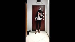 Sexy crossdresser in high heels and latex