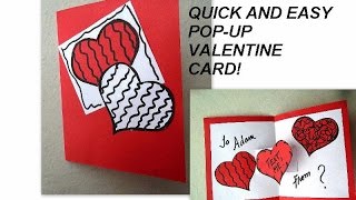 VALENTINE POP UP CARD, easy diy cards