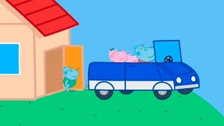 Мультфильмы для детей - Семья Пеппо катаются на машине.