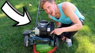 LAWN MOWER VS WATERMELON!