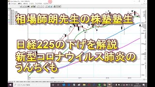 相場師朗先生の株塾塾生、日経225の下げを解説、新型コロナウイルスのうんちくも