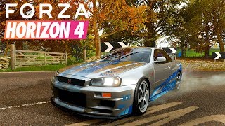 MEU INSANO NISSAN SKYLINE R34 2002 FORZA HORIZON 4!