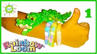 КРОКОДИЛ из резинок 3D Часть1 CROCODILE Rainbow loom bands tutorial for kids DIY Part 1