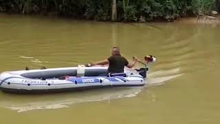 Nyobain perahu karet dgn mesin motor air