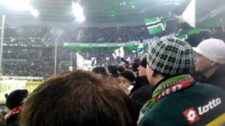 Mannschaftsaufstellung, Hymne und Einlauf Borussia Mönchengladbach gegen Schalke 04
