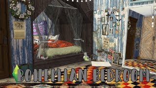 The Sims 4: Speed Build || BOHEMIAN BEDROOM + CC LINKS